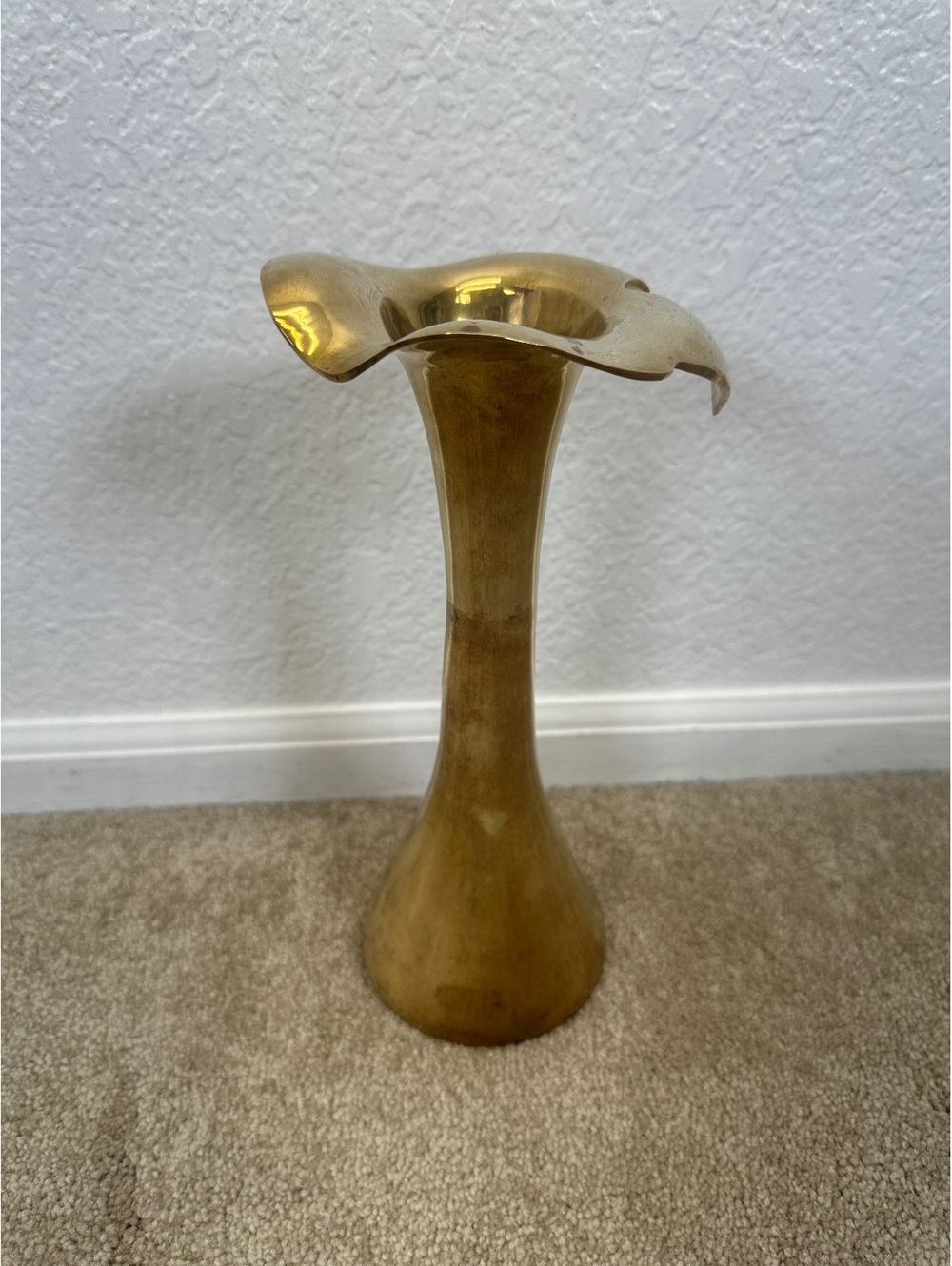 VTG Solid Brass Calla Lily Vase Gatco Sophia Brass Abstract Art Nouveau 10.5”